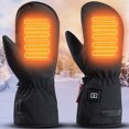 thumbnail image 1 of Guantes calefactables eléctricos Guantes térmicos de invierno Cuero de PU a prueba de frío para hombres y mujeres, 1 of 8