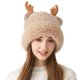 thumbnail image 1 of Sombreros de invierno para mujer, bonitos sombreros de punto con astas gruesas y protección para las orejas, gorros cálidos de poliéster para mujer., 1 of 2