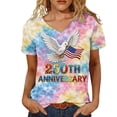 thumbnail image 3 of MAIHAN 250th Anniversary Usa Women American Flag Print 4th Of July Crew Neck T-Shirts Shirt Short Sleeve Spring Summer Tops Plus Size T Shirts for Women, 3 of 4