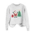 thumbnail image 5 of Nfurl Womens Ugly Christmas Sweaters Cute Xmas Tree Santa Claus Graphic Knit Pullover Sweater Long Sleeve Crewneck Christmas Clothes White S, 5 of 5