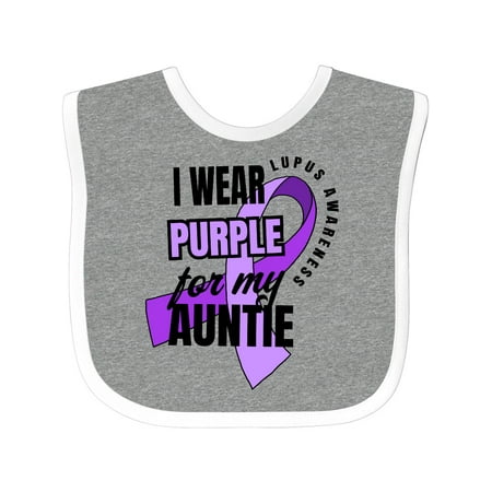 

Inktastic I Wear Purple for My Auntie Lupus Awareness Gift Baby Boy or Baby Girl Bib