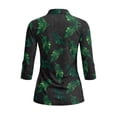 thumbnail image 3 of Uorisanigo Palm Leaf Womens Golf Shirt Soft Washable Women's 3/4 Sleeve Golf Top Comfortable Polyester Spandex Fabric Workout Sports Pullover Tennis Tops for Women Size 2XL, 3 of 7