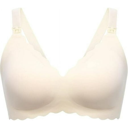 Momcozy Nursing Bras for Breastfeeding  Seamless Pregnancy Maternity Bra Wireless Classic Jelly Strip Support Nursing Bra