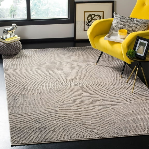 SAFAVIEH Meadow Landen Geometric Swirls Area Rug, Taupe, 5'3" x 7'6"