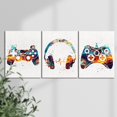 thumbnail image 3 of Video Game Wall Art Decor Set of 3 Watercolor Gaming Canvas Painting Pictures Video Game Canvas Prints for Home Gaming Room Decor, 3 of 6