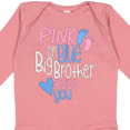 thumbnail image 4 of Inktastic Pink or Blue, Big Brother Loves You Footprints and Heart Boys Long Sleeve Baby Bodysuit, 4 of 5