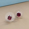 thumbnail image 2 of 925 Sterling Silver Garnet Stud Earrings for Women Ct 1.03 5mm Birthday Gifts, 2 of 8
