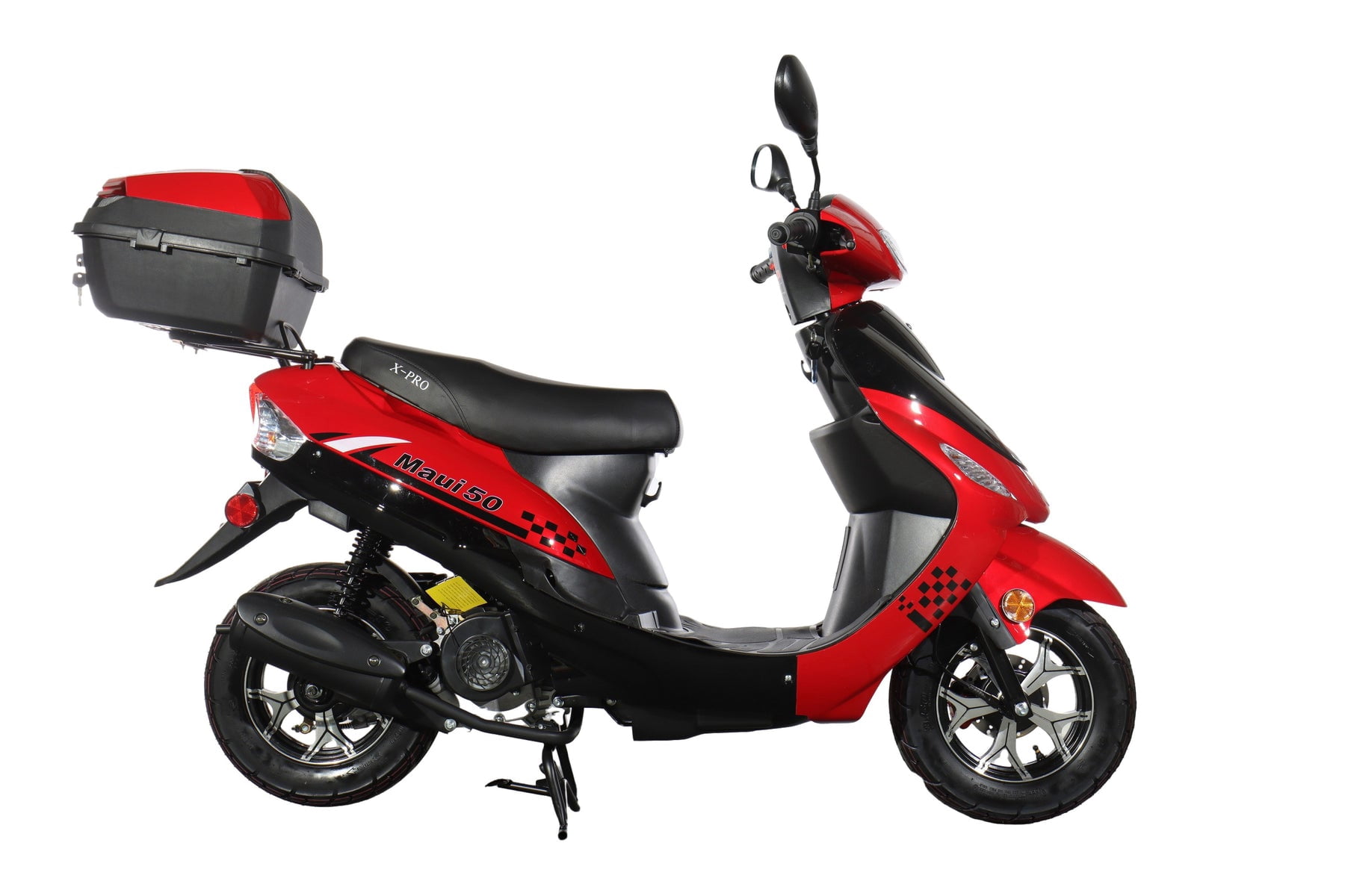 X-Pro Brand New 50cc Gas Moped Scooter, 10" Aluminum Wheels Electric/Kick Start! Large Headlights