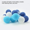 thumbnail image 1 of ZheElen Light Ball Cotton Decoration String Light Hanging String Lamp for Party Wedding, 3pcs Batteries, Flashing, Blue, 1 of 7