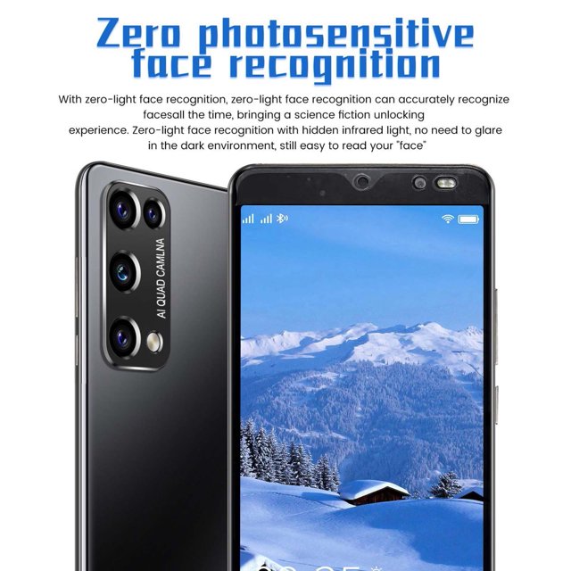 Herunwer 5.8-Inch Android Smartphone with Quad Camera, Zero-Light Face Recognition, and 4800mAh Battery
