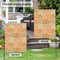 thumbnail image 2 of Gingham Blocks House Flag 28 x 40 Inches, Pumpkin Orange Maple Leaf Striped Plaid Country Weather Proof Outdoor Patio Flags Double Sided Small House Decoration for Yard Lawn Outside Home, 2 of 9
