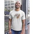 thumbnail image 2 of Paint Splash Leopard Roar T-Shirt Men -Image by Shutterstock, Male 3X-Large, 2 of 4