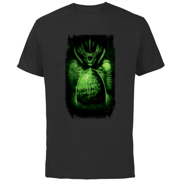 Alien 45th Anniversary 1979 Movie Xenomorph and Egg Art - Short Sleeve Cotton T-Shirt for Adults - Customized-Black
