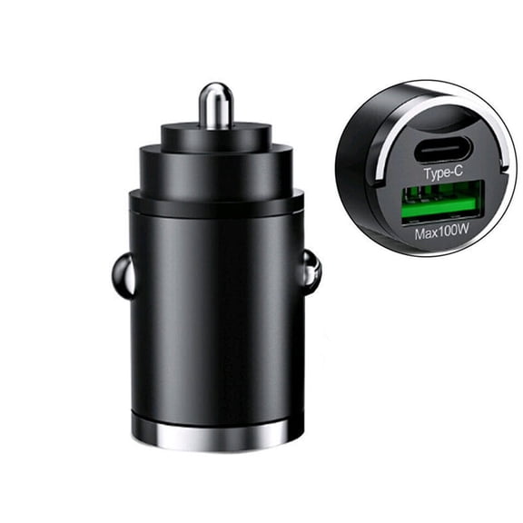 Black 100W USB Phone Charger Type C QC3.0 Fast Charging Car Interior Accessories
