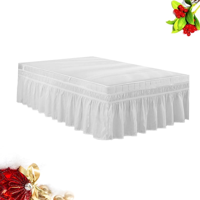 Minkissy 1Pack Bed Shirt White Polyester Full Bed Protection and Ruffled Design for Homeowners Bedroom