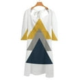 thumbnail image 6 of Abstract Triangles Geometric Art Print Flare Dress Square Neck Dress Elegant Female Fashion Printed Dress, 6 of 9