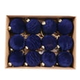 thumbnail image 2 of Christmas Tree Ornaments Balls, 12 Pack 2.4 Inch Flocked Velvet Christmas Tree Ornaments Plastic Balls, 2 of 6
