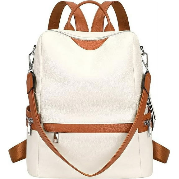 RKXQT Leather Backpack for Women Elegant Genuine Backpack Purse Ladies Leather Shoulderbag