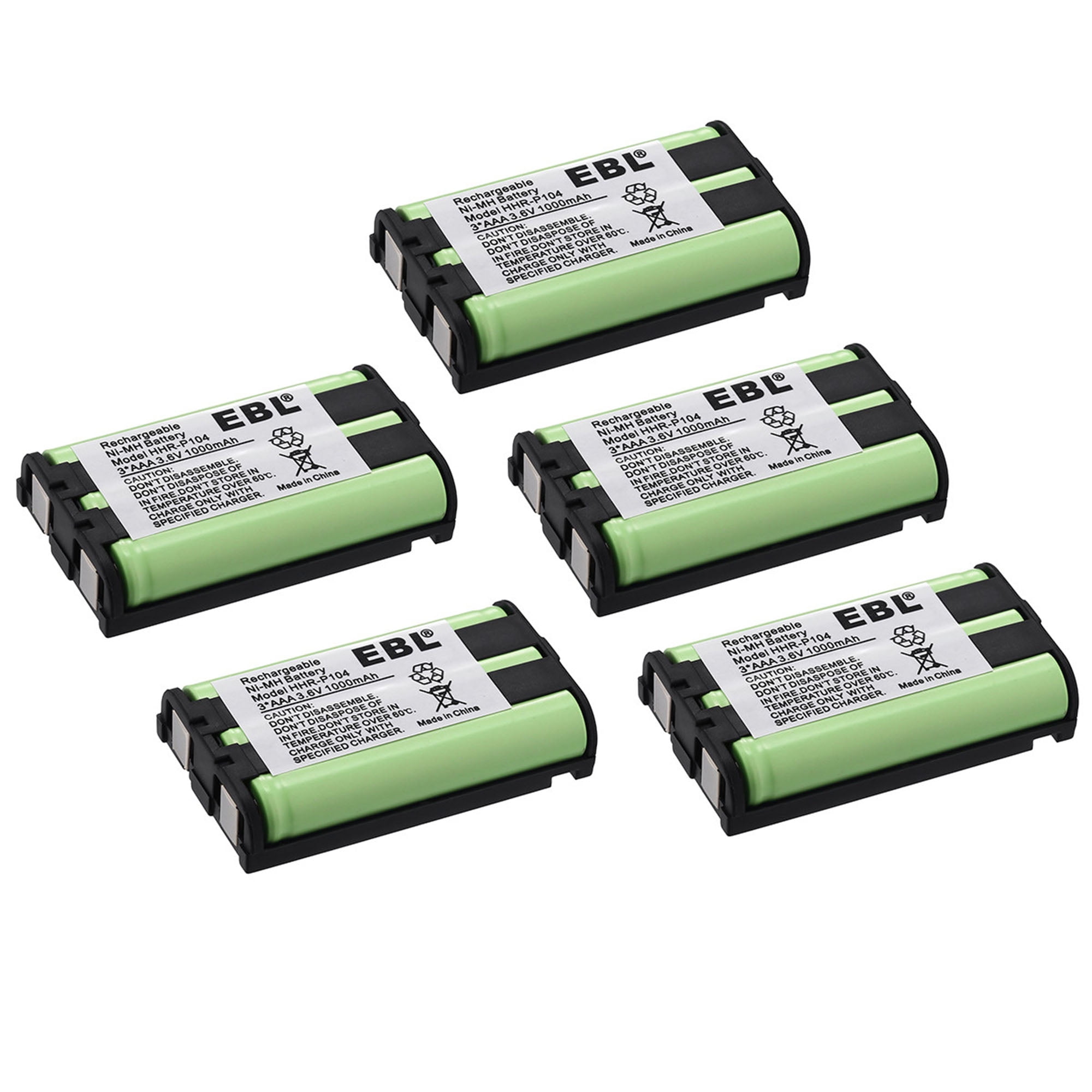 EBL 5Pack 3.6v 1000mAh Replacement Battery For Panasonic Cordless Home