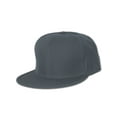 thumbnail image 1 of Plain Fitted Flat Bill Hat, Solid and Neon Colors Available, Charcoal 7, 1 of 1