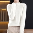 thumbnail image 4 of Breezora chandail-Over Semi-Col Roulé Confortable pour Femmes, Manches Longues, Coupe Ample, pour Automne Hiver, Taille TTG, Blanc, 4 of 5