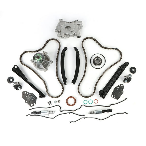HIRINTOL Timing Chain Kit Oil&Water Pump Cover Gasket For 04-08 Ford F150 Lincoln 5.4L 3V
