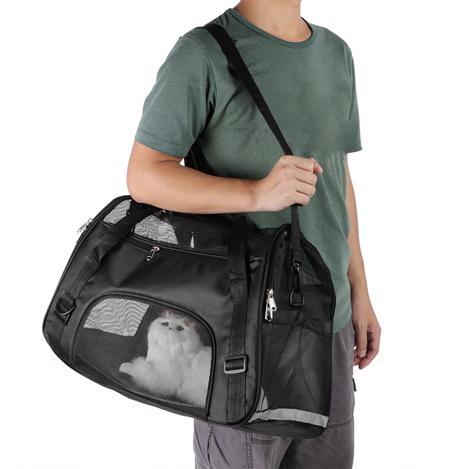Cat Carrier, Soft Sided Foldable Pet Travel Carrier Pet Carrier Airline Approved Expandable Cat Carrier Outdoor Portable Pet Bag for Small Medium Cats Dogs Puppies
