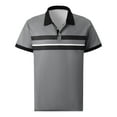 thumbnail image 4 of Xunlbb Mens Shirt Mens Dress Shirts Men's Spring and Summer Casual Horizontal Stripe Color Blocked Lapel Button Short Sleeved Shirt, S-3XL, 4 of 9