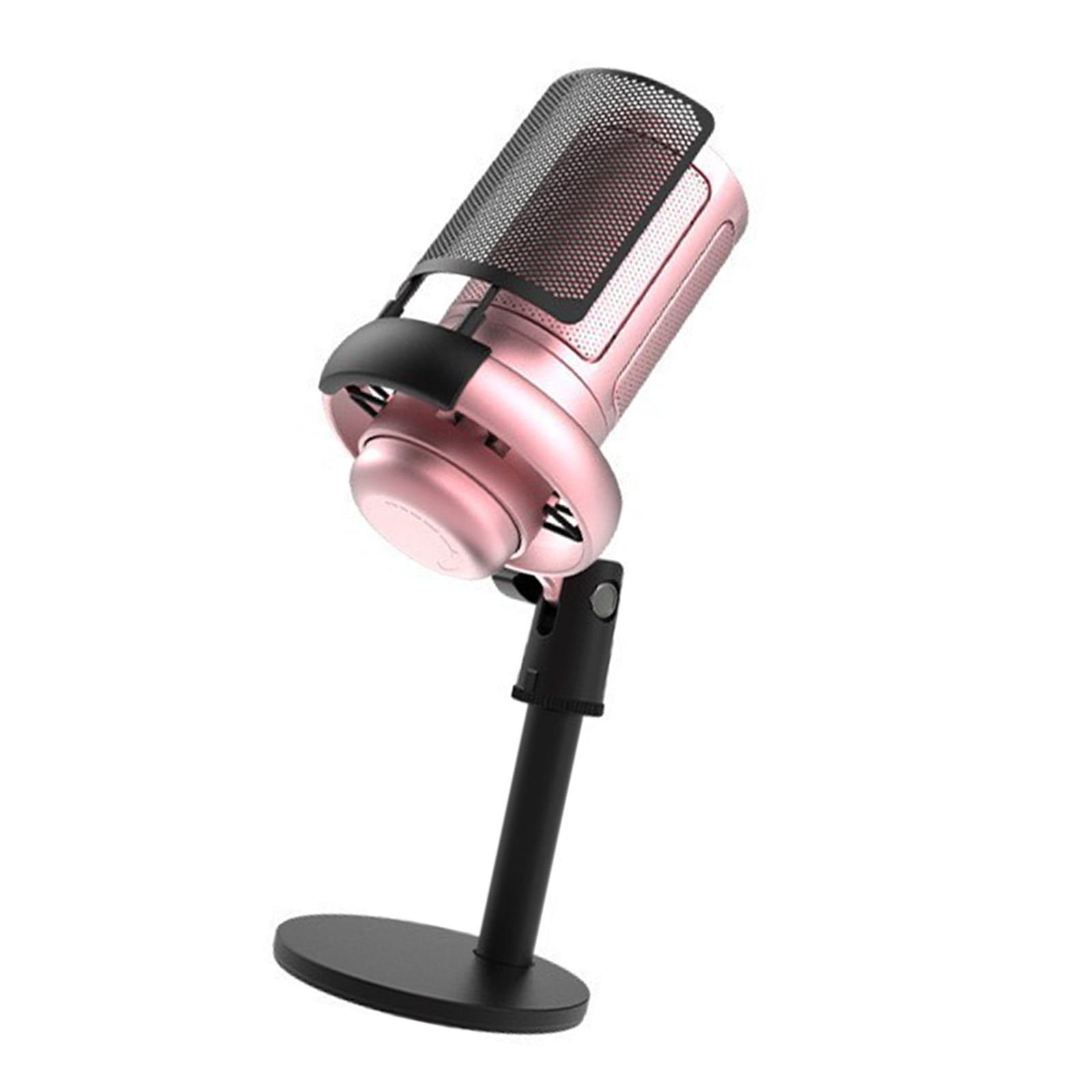 RUISINERY USB Microphone for piece Gaming Color Lighting Mic Mute Button Condenser with Knob Solid Base