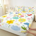 thumbnail image 3 of Manfei Kids Girls Rainbow Full Size Sheets, Cute Flower Floral Bed Sheets, Children Kawaii Sheet Sets, Ultra Soft Home Decor 4pcs, 3 of 7