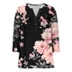 thumbnail image 5 of Tejiojio 3/4 Length Seelve Shirts for Women Casual Printed Crewneck Blouse Loose Fit Summer Top, 5 of 5