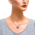 thumbnail image 2 of Butterfly Pendant Necklace Green Abalone Shell Rhodium Plated 17 Inch Snake Chain J1147, 2 of 3