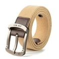 thumbnail image 2 of CBGELRT Casual Belts for Men Canvas Quick Release Buckle Plus Size Adustable Outdoor Training Belt with Pin Buckle for Pants Jeans, Khaki, 2 of 3