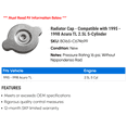 thumbnail image 2 of Radiator Cap - Compatible with 1995 - 1998 Acura TL 2.5L 5-Cylinder 1996 1997, 2 of 2