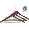 thumbnail image 2 of INTERNATIONAL HANGER Rubber Coated Non-Slip Walnut Wood Suit Hanger, 100 Pack, 2 of 5