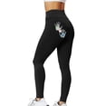 thumbnail image 1 of Gibobby Leggings de forro polar para mujer Pantalones Mujer Estampado Hip High Tight Fitting Sports Hip Fitness Peach Pantalones Cintura Yoga Yoga Pantalones (Negro, L), 1 of 4