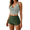 thumbnail image 2 of Ounisa Women's Striped Print Tankini Tank Tops and Tummy Control Shorts Bathing Suits, 2 of 6