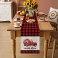 thumbnail image 2 of Valentine's Day Table Runner - 60 Inch Long Love Truck Balloons Red Plaid Beige Cotton and Linen Blended Dress Scarves Farmhouse Table Runner for Kitchen Dining, Coffee Table, 13" x 60", 2 of 8
