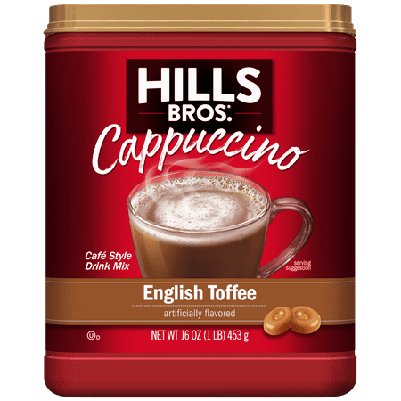 Hills Bros. English Toffee Cappuccino Instant Coffee Mix 16 Ounce Canister Hills Bros. English Toffee Cappuccino Instant Coffee Mix 16 Ounce Canister