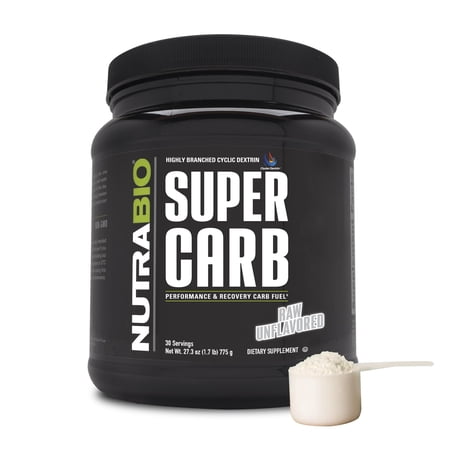 NutraBio Super Carb - Complex Carbohydrate Supplement Powder - Cluster Dextrin and Electrolytes for Performance Enhancement & Muscle Recovery - Unflavored  30 Servings
