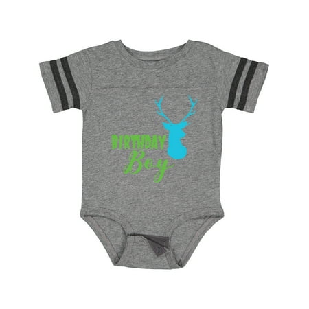 

Inktastic Birthday Boy Deer Head Deer Antlers Gift Baby Boy Bodysuit