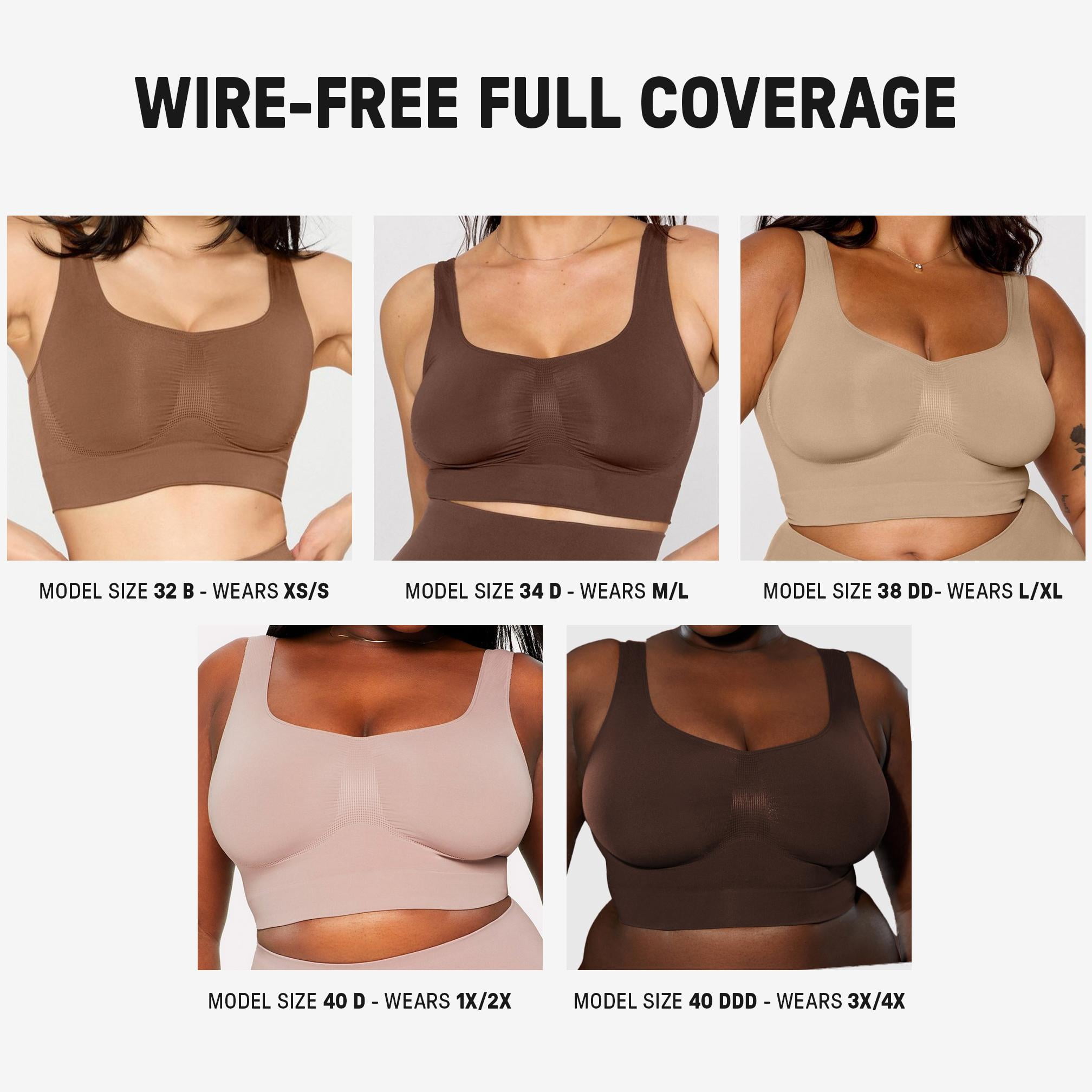 YITTY Nearly Naked Shaping Midi Bra, Brown, 3X/4X