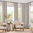 thumbnail image 2 of Cortina Jinchan con Textura de Lino para Oscurecer Habitaciones 275 cm Blanca, 2 of 9