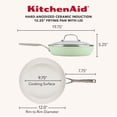 thumbnail image 2 of KitchenAid Hard-Anodized 12.25 Inch Ceramic Induction Skillet with Lid, Dishwasher Safe and Oven Safe to 500°F, Pistachio, 2 of 22