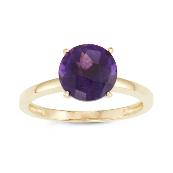 10k gold round gemstone ring