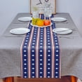 thumbnail image 5 of Table Runner Dresser Scarves 48 Inch Long,USA 4th July Star on Blue Linen Dining Table Runners Patriotic Geometric Red White Stripe Tabletop Scarf for Wedding Holiday Party Kitchen, 5 of 7