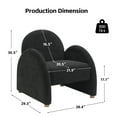 thumbnail image 2 of DRKAT Modern Accent Chair, Upholstered Boucle Arm Single Sofa, Comfy Armchair, Fluffy Reading Chair for Living Room, Bedroom, Home Office, Black, 2 of 6