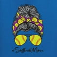 thumbnail image 2 of Messy Bun Softball Mom Life Game Day Vibes Sports Lover | Mother's Day Sports Womenâ€™s Standard V-Neck Tee, Royal, XL, 2 of 5