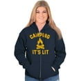 thumbnail image 3 of Camping Its Lit Pun Outdoors Nature Unisex Fleece Graphic Zip Up Hoodie Brisco Brands 3X, 3 of 5