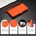 thumbnail image 4 of ELEHOLD For Apple iPhone 16e Flip PU Leather Wallet Case with Credit Card Slot RFID Blocking Kickstand Shock-Absorbent TPU Magnetic Protective Cover With Lanyard ,Orange, 4 of 12